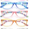 HEEYYOK Gafas de Lectura Mujer con Visión Ultra Nítida Especiales para Lectura.Montura Ligera, con estampado de flores