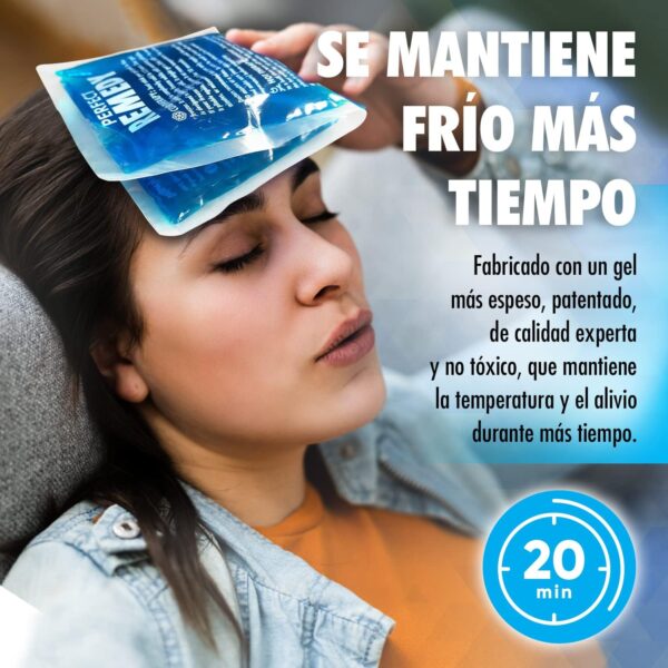 Bolsa Gel Frío para Lesiones Reutilizable (27 cm x 13 cm) - Bolsa Gel Frío y Calor Flexible y Suave para Alivio del Dolor de Rodilla, Espalda, Cuello,Tobillo y Rehabilitación [1 Pack, Azul] - Image 2