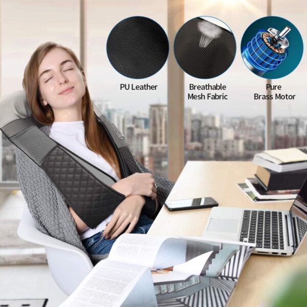 RENPHO Masajeador de Cuello y Hombros con Calor, Shiatsu Masajeador Cervical y Espalda, 3D Rotación, Masaje Eléctrico de Tejido Profundo, Relajación para Cuello y Hombros en Casa, Oficina o Coche - Image 9