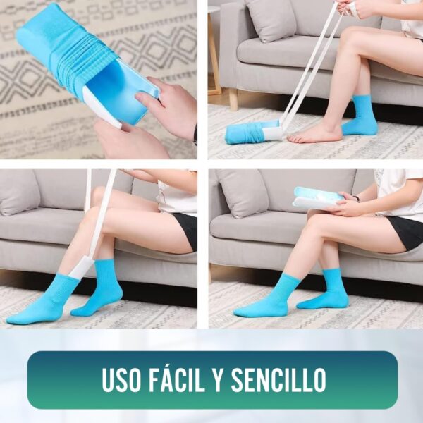 OrtoPrime CALZADOR DE MEDIAS DE COMPRENSIÓN - Calzador de Calcetines - Aparato para Ponerse los Calcetines - Regalos para Ancianos - Ayuda poner calcetines Personas Mayores - Image 5