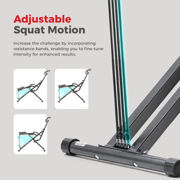 Sunny Health & Fitness Row-N-Ride Plus, máquina de Sentadillas asistidas de Alta Resistencia, Resistencia Ajustable y Asiento Acolchado Grueso - NO. 077PLUS - Image 3