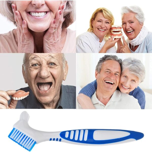 ZKGYUS 5 Piezas Juego de cepillos de dientes para prótesis, cerdas multicapa, Cabeza de Cerdas Cepillos de Limpieza de Prótesis Portátiles Dentaduras,Para Dentaduras Cuidado - Image 5