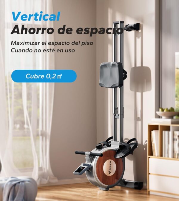 MERACH Maquina de Remo para Casa, 16 Niveles de Resistencia Magnética Máquina de Remo, Actualizar a Rieles Dobles, Ultrasilencioso y Estable, Carga Máxima 160kg, Almacenaje Vertical, Ahorra Espacio - Image 8