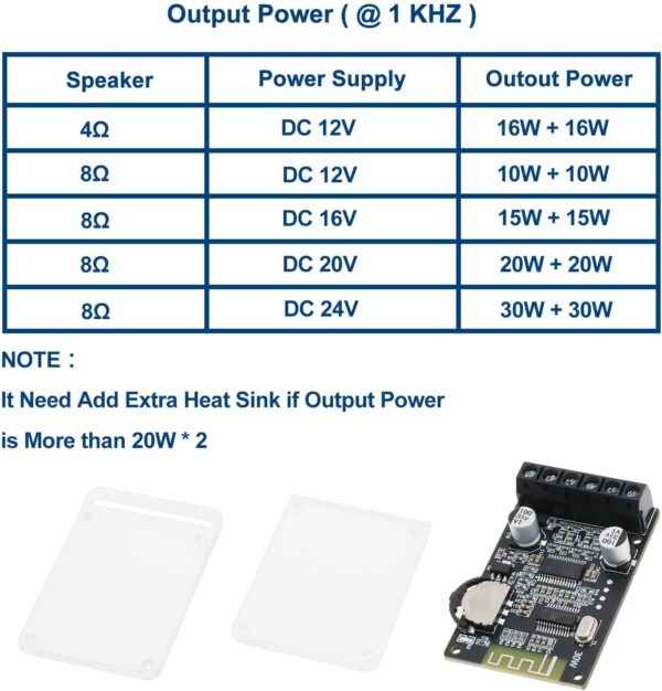 VGOL Placa Amplificadora de Audio Bluetooth XY-P15W Módulo Amplificador Bluetooth Receptor de Audio Digital Inalámbrico de 2.0 Canales con Funda Protectora Acrílica para Altavoz DIY - Image 2