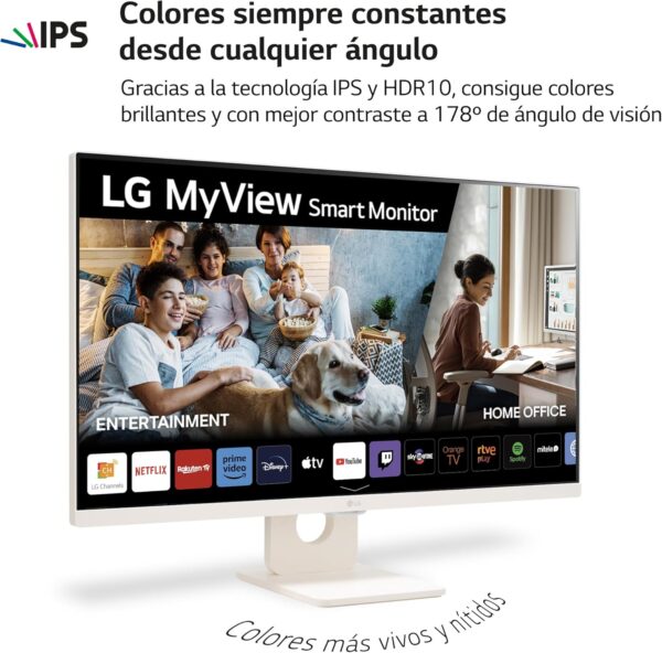 LG 27SR50F-W - Smart monitor, 27", pantalla IPS, Full HD, webOS 23, (1920x1080), 16:9, Sin Cámara, ThinQ App, HDMI 2EA, Blanco - Image 8