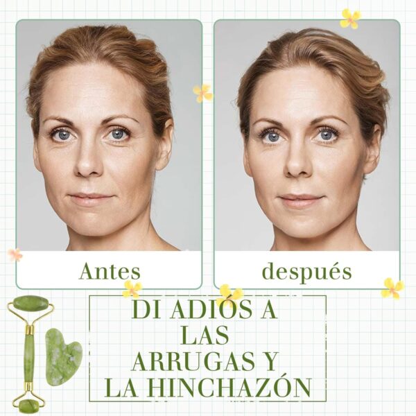 GUGUG Gua Sha y Rodillo Facial, Guasha para el Masaje Facial, Rodillo de Jade Facial Masaje para Mujeres, Relajante de los Músculos del Cuello y del Cuerpo - Image 5