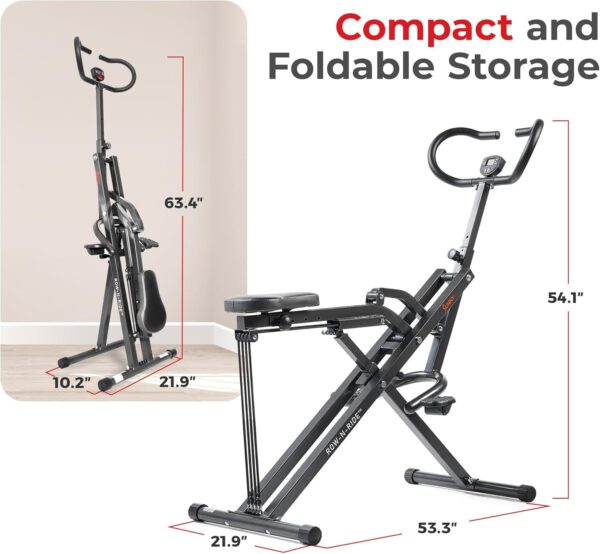 Sunny Health & Fitness Row-N-Ride Plus, máquina de Sentadillas asistidas de Alta Resistencia, Resistencia Ajustable y Asiento Acolchado Grueso - NO. 077PLUS - Image 6