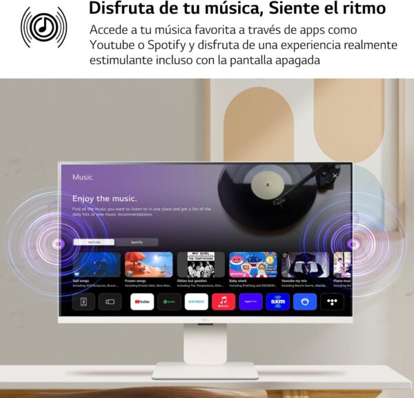 LG 27SR50F-W - Smart monitor, 27", pantalla IPS, Full HD, webOS 23, (1920x1080), 16:9, Sin Cámara, ThinQ App, HDMI 2EA, Blanco - Image 4