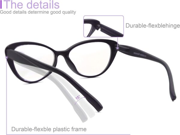 MODFANS Un Pack de 4 Gafas de Lectura Mujeres Anti Luz Azul,Lente Clara,Vision Clara - Ligeras Comodas,Colores Mezclados - Image 4