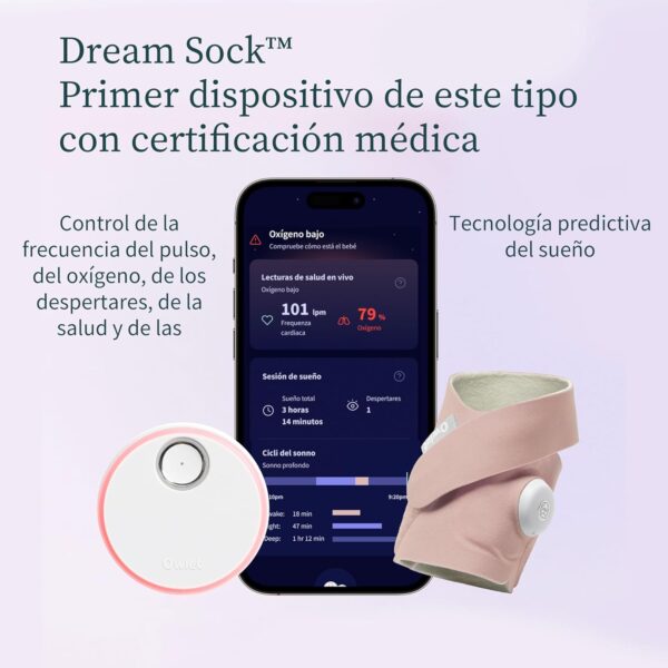 Owlet Dream Sock - Vigilabebés Inteligente - Seguimiento de lecturas de Salud en Vivo - Bedtime Blue - Image 2