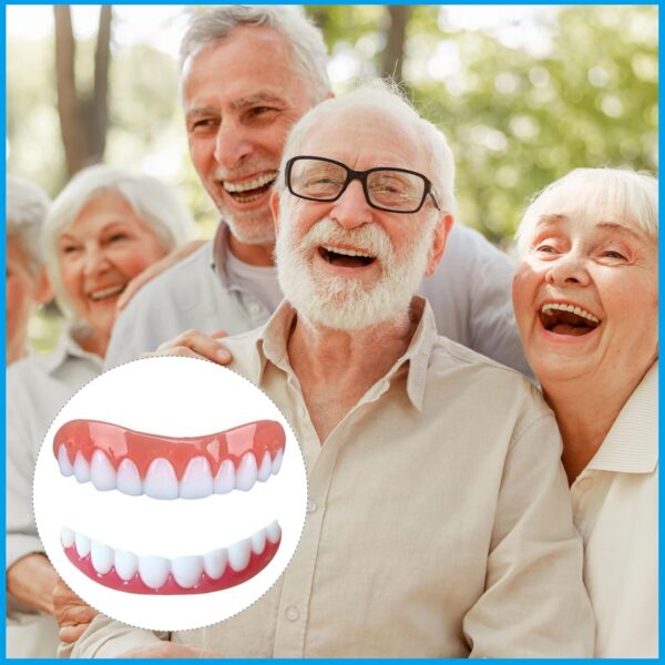 Dientes de Carillas Cosméticas, Dentaduras Postizas Instantáneas, Dentaduras Temporales, Postizos de Superior E Inferior Dientes, Sonrisa Dientes Prótesis Chapa,Mandíbula Superior y Mandíbula Inferior - Image 7