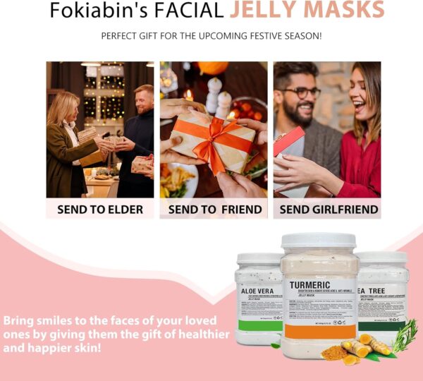 FOKIABIN Gel de Mascarilla en Polvo para Cuidado Facial Hidratante y Nutritivo, Mascarilla Peel Off de Gel para la Cara con Rosa Búlgara para el Cuidado de la Piel. - Image 6