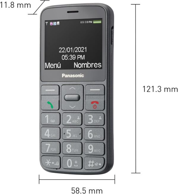 Panasonic Teléfono Móvil de Fácil Uso KX-TU160EXG - Botón SOS, Teclas Grandes retroiluminadas, Compatibilidad Audífonos, Larga Duración, Bluetooth (Gris) - Image 2