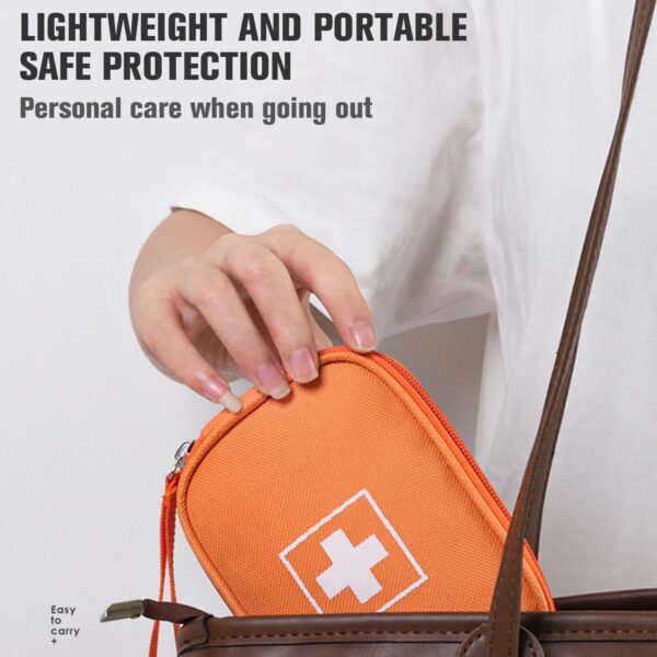 Dncvb 2 bolsas de medicamentos pequeñas y portátiles, bolsa de viaje para botiquín de viaje, impermeable, bolsa de primeros auxilios, vacío, mini bolsa para medicamentos de viaje, bolsa de emergencia, - Image 5