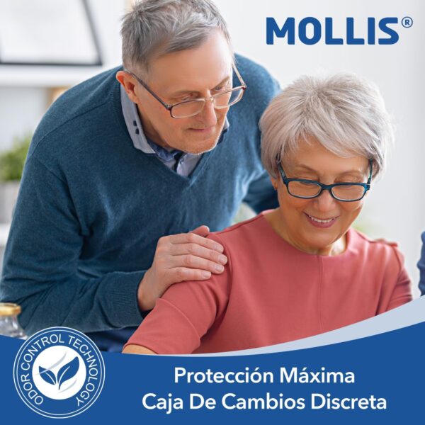 MOLLIS Pantalones Incontinencia para Adultos, Bragas Absorbentes para Hombres y Mujeres, Protección contra las fugas durante toda la noche, Control de Olores, Talla S/M, 64 Unidades - Image 7