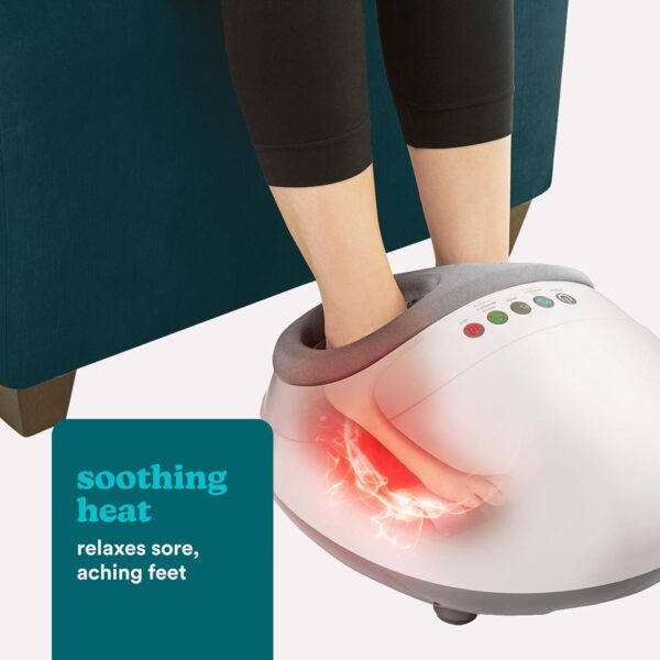 HoMedics Shiatsu Air Pro Shiatsu Masajeador de Pies – Masajeador de Pies Eléctrico con Compresión de Aire, Calor Opcional y Masaje Shiatsu Profundo, Ideal como Regalo para Mujeres y Personas Mayores - Image 3