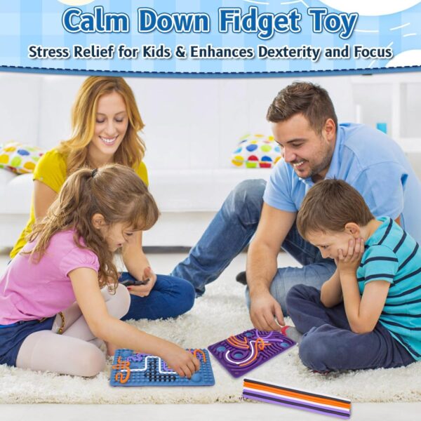 Vibbang Sensory Activity Board, Juguete Antiestrés De Silicona, Juguetes Sensoriales Táctiles, Diseño De Doble Cara, para Calmar El Estrés, La Ansiedad, El Tdah y El Autismo (A) - Image 6