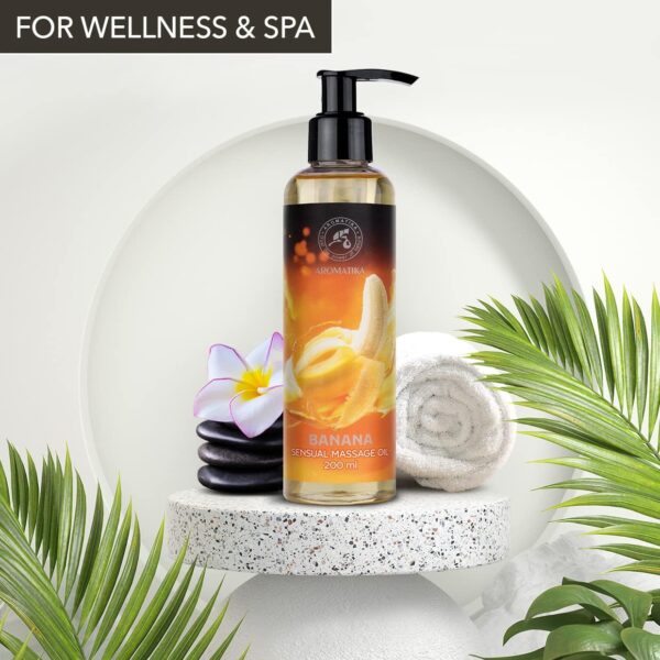 Aceite de Masaje Sensual de Plátano - Banana 200ml - con Aceite de Semilla de uva y Aceite de Almendras - Cosméticos Naturales - Aceite de Masaje - Aceite de Masaje y Relajación - Image 4