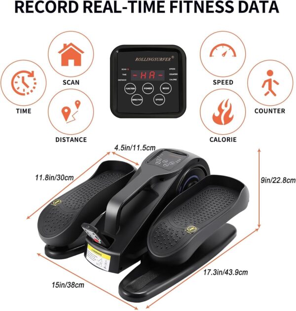 Rollingsurfer Máquina Elíptica Bajo Escritorio, Entrenador Elíptico de Velocidades Ajustables con Mando a Distancia, Stepper Elíptico Portátil Compacto para Adolescentes, Mayores y Adultos - Image 2