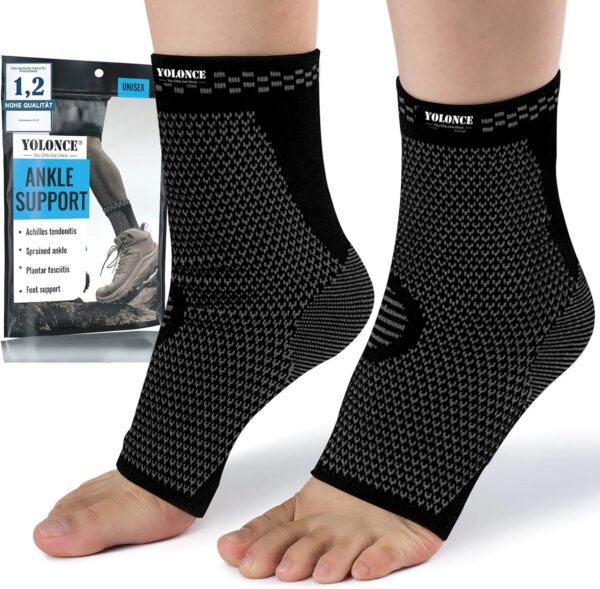 Tobilleras Deportivas [2 PCS], Tobilleras Deportivas de Compresión Elástico Transpirable, Tobillera para hombres/mujeres,Tobillera Para Esguinces Distensiones, Protección deportiva -L