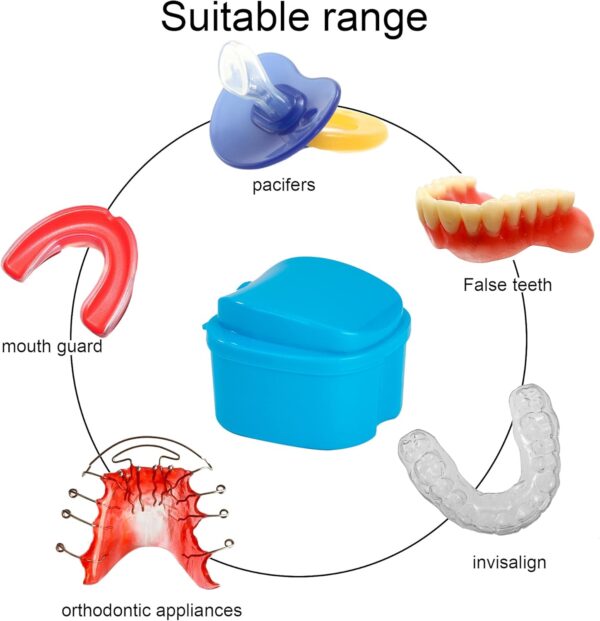Caja de Dentadura Postiza Caja de Baño Estuche para Dentadura con Colador para Dientes Falsos Almacenamiento Remojo Limpieza - Image 5