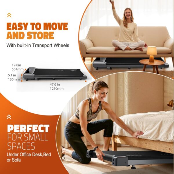 MettleMatic Cinta de Correr Plegable - Inclinación del 6.5%,Walking Pad con Motor de 2,25 CV, Control Remoto,Compatible con la aplicación,100% Premontado,Garantía de 2 Años - Image 8