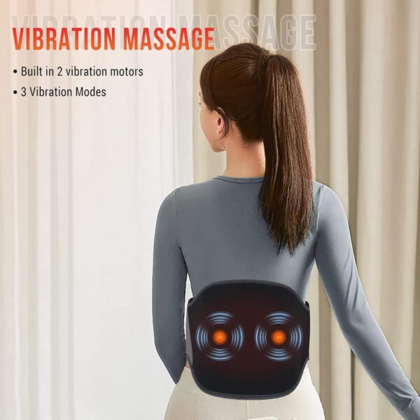 Snailax Cinturón calefactor para espalda cuello abdomen, cinturón calefactor eléctrico con masaje por vibración, cinturón calefactor portátil con desconexión automática, regalos para mujeres, hombres - Image 5