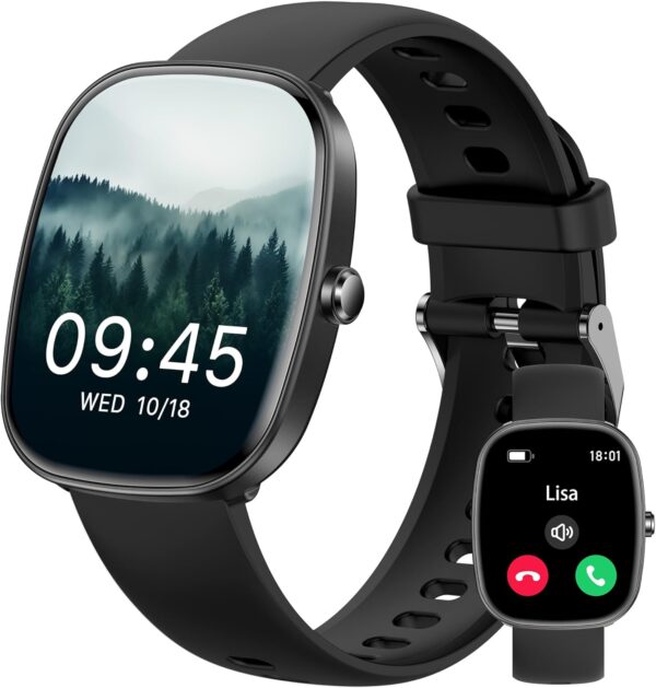 Reloj Inteligente Hombre Mujer,1.83" Smartwatch con Llamada Bluetooth ,100+ Modos Deportivos, Pulsómetro/Monitor de Sueño/SpO2/Podómetro,IP68 Impermeable Pulsera Actividad Compatible con Android iOS