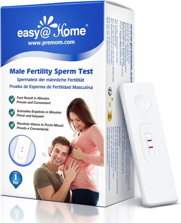 Easy@Home Test de Fertilidad Masculina：Prueba de Esperma Análisis de Calidad de Semen de Hombre Indica Recuento de Espermatozoides Normal o Bajo