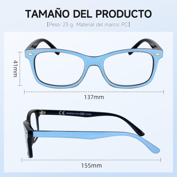 NEW VISION Gafas Presbicia Hombre, Gafas Lectura Iman, Estilo CláSico, Marcos Ligeros, ProteccióN UV400 Gafas De Lectura, Gafas Para Ordenador Hombre Mujer NV056(+2.00,celeste) - Image 2