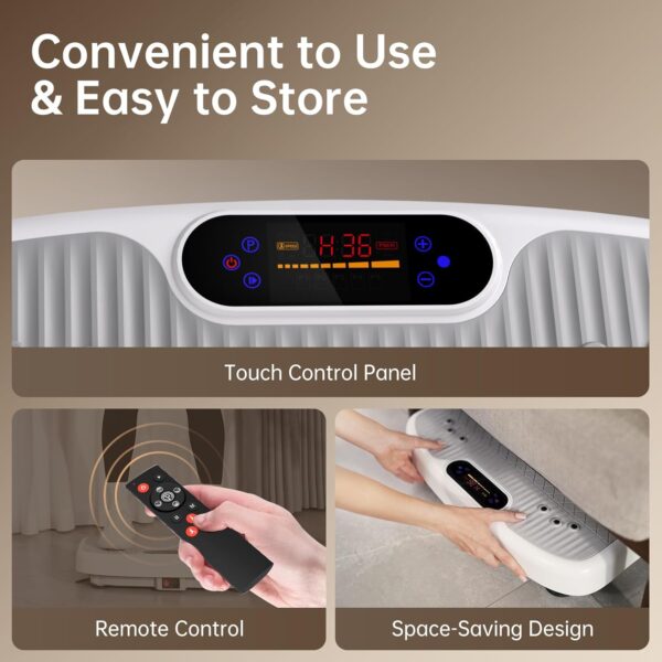 YAMO Plataforma Vibratoria | 5 Programas + 99 Niveles de Vibración | Plataforma Vibración Muscular para Hacer Ejercicio en Casa con Mando a Distancia y Bandas Elásticas - Image 5