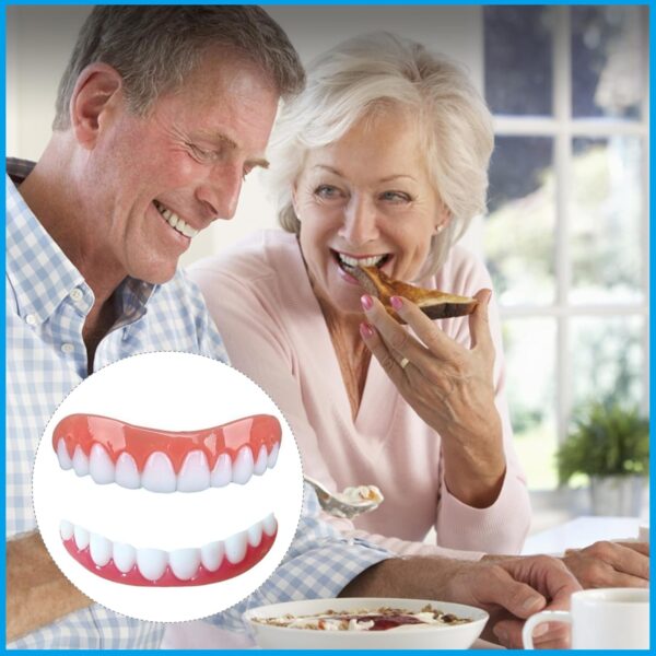 Dientes de Carillas Cosméticas, Dentaduras Postizas Instantáneas, Dentaduras Temporales, Postizos de Superior E Inferior Dientes, Sonrisa Dientes Prótesis Chapa,Mandíbula Superior y Mandíbula Inferior - Image 6