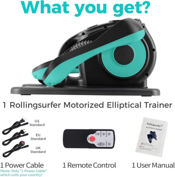 Rollingsurfer Máquina Elíptica Eléctrica con Masaje de Pies Fijo, Máquina Elíptica Bajo Escritorio para Mayores, Entrenador Elíptico Portátil para Adolescentes Adultos - Image 6