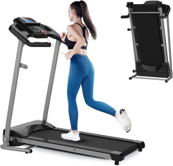FYC Cinta de correr plegable para apartamentos pequeños, máquina eléctrica para gimnasio en casa, entrenamiento de fitness, caminar, fácil de instalar, ahorra espacio