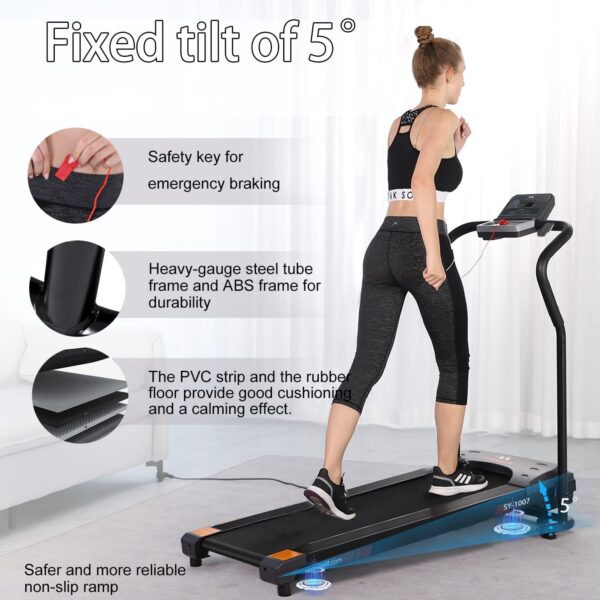 ISE Cinta de Correr Electrica Plegable Profesional, Caminadora Eléctrica en Casa con Pantalla, Cinta de Andar Soporte de Botella para Hogar Oficina motorizada 10km/h 750W, Cinta Andar Plegable, SY-1006/SY-1007 - Image 5