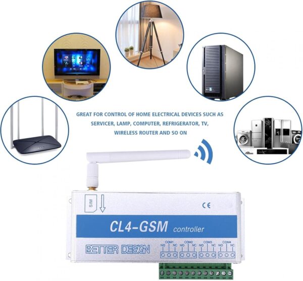 Control Remoto Inalámbrico GSM,Inteligente del Sistema de Seguridad, CL1-GSM Operador del Abridor de La Puerta para El Hogar Interruptor Electrodomésticos Control Remoto (EU Plug)(220V/10A) - Image 3