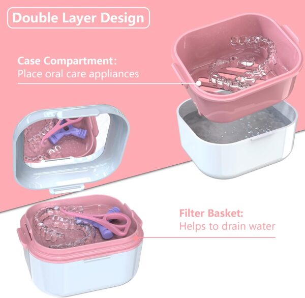 BVN Limpieza Caja Ferula Dental: Caja de Baño Funda Aparato Dental, Caja de Dentaduras Postizas, Caja Ortodoncia, Retenedor Dental, Caja de Retención - Image 3
