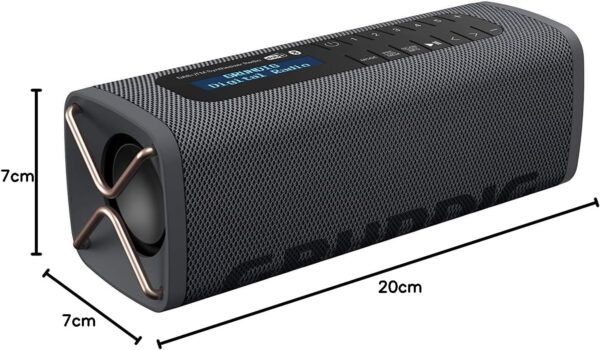 Grundig GBT Band Black: altavoz Bluetooth con radio DAB+ y FM, alcance de 30 metros, más de 8 horas de reproducción, batería de 3,7 V con 2000 mAh, versión Bluetooth V5.0 - Image 7