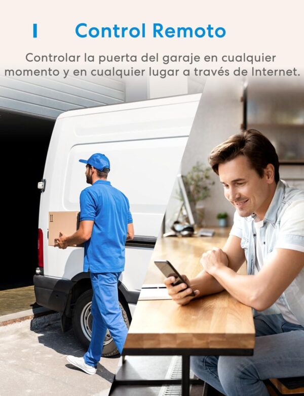 Meross Abridor de Puertas de Garaje Inteligente, Control Remoto y de Voz, Función de Cronómetro, Compatible con Apple HomeKit, Alexa, Google Asistente y SmartThings - Image 3