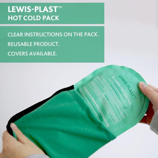LEWIS-PLAST Premium Frío frío Gel reutilizable con la carcasa - Envoltura de calor frío para la rodilla, espalda, cadera y cuello. Bolsas de gel calientes frías para el dolor - Image 3