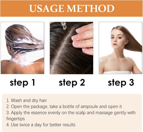 Ampollas Fortalecedoras Para El Cabello, Suero Para El Crecimiento Del Cabello, Ampollas De Tratamiento Acondicionador Profundo, Suero Para Un Cabello Más Grueso, Largo, Voluminoso Y Saludable - Image 4