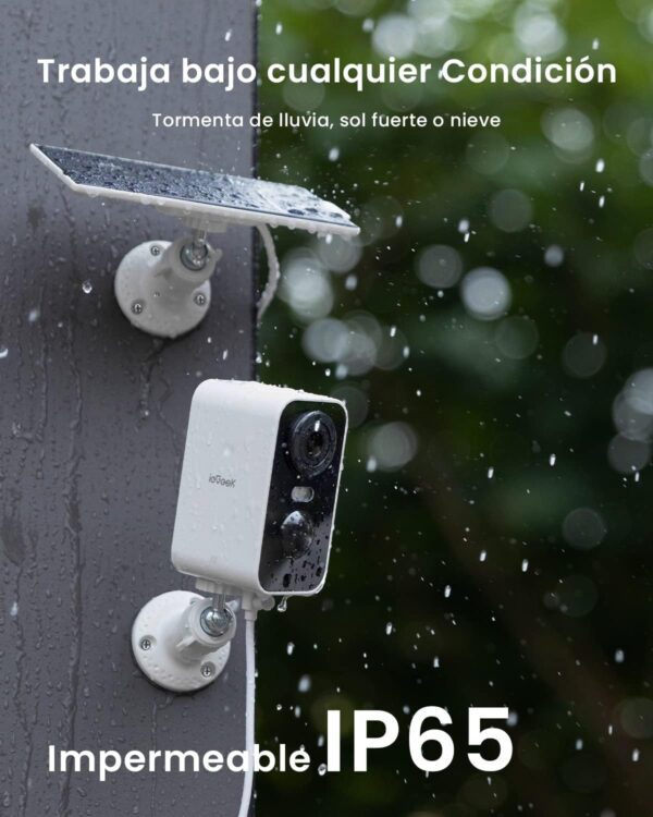 ieGeek 2K Camara Vigilancia WiFi Exterior/Interior sin Cables, Cámara de Vigilancia Exterior con Batería Recargable, 10M Visión Nocturna Colorida, Detección de Movimiento PIR, Audio de 2 Vias - Image 8