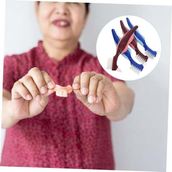 HAPINARY 4 Uds Cepillo De Para Dentaduras Postizas Para Ancianos Cepillo De Para Gomas Cepillo Limpiador Para Dentaduras Postizas Cepillos De Para Aparatos - Image 3