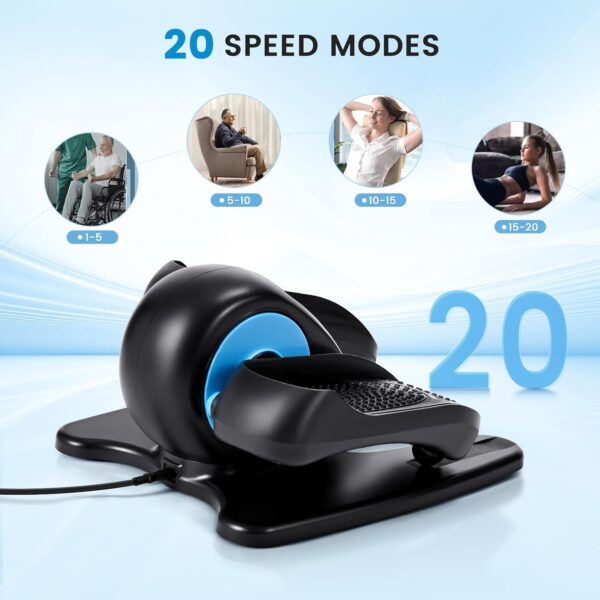 Hlieeosfcn Entrenador elíptico Inteligente, Entrenador de Movimiento, Entrenador de Pedal, con Modo automático y Manual, Pantalla LCD; Grandes Pedales Anti-Deslizamiento. Paso para los Movimientos de - Image 5