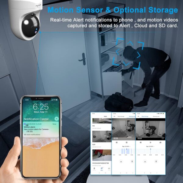 wansview Cámara IP WiFi, 2K Cámara Vigilancia WiFi con Visión Noturna Detección de Movimiento, Audio Bidireccional, Compatible con Alexa, Cámara de Seguridad Bebé Mascotas, Q6 - Image 4