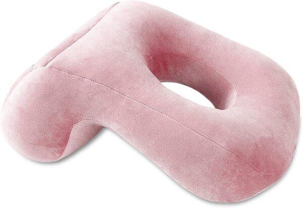 Molbory Cojín de escritorio de felpa, almohada para dormir, almohada de masaje con agujero, almohada con túnel de brazos, cojín cervical, funda para camilla de masaje, reposacabezas de masaje, cojín