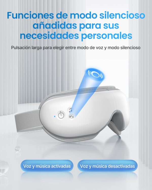 RENPHO Eyeris 1- Masajeador de ojos con calor, Música Bluetooth, Masaje vibratorio,Plegable masajeador ocular para aliviar la tensión ocular Ojos secos Mejorar el sueño regalo dia de la madre - Image 6