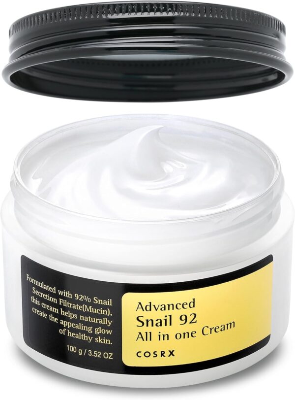 COSRX Advanced Snail 92 All in One Cream, 100g, Anti Manchas y Antiarrugas, Crema Hidratante de Dia y Noche