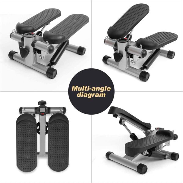 ZXLLAFT Stepper per il Fitness, Stepper per Scale portatile e macchina per il Fitness Twister Step con Monitor LCD, Coulisse opzionale...,with Rope - Image 2