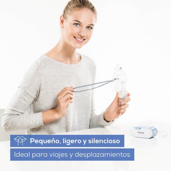 Beurer IH 60 Nebulizador, silencioso y portátil con batería, inhalador con tecnología de aire comprimido del compresor para uso en resfriados, asma y otras enfermedades respiratorias - Image 2